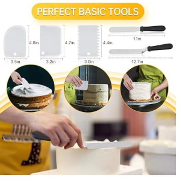 85PCs Cake Decorating Kit for Beginner with Turntable, Icing Tips & Guide - Picture 8 of 8